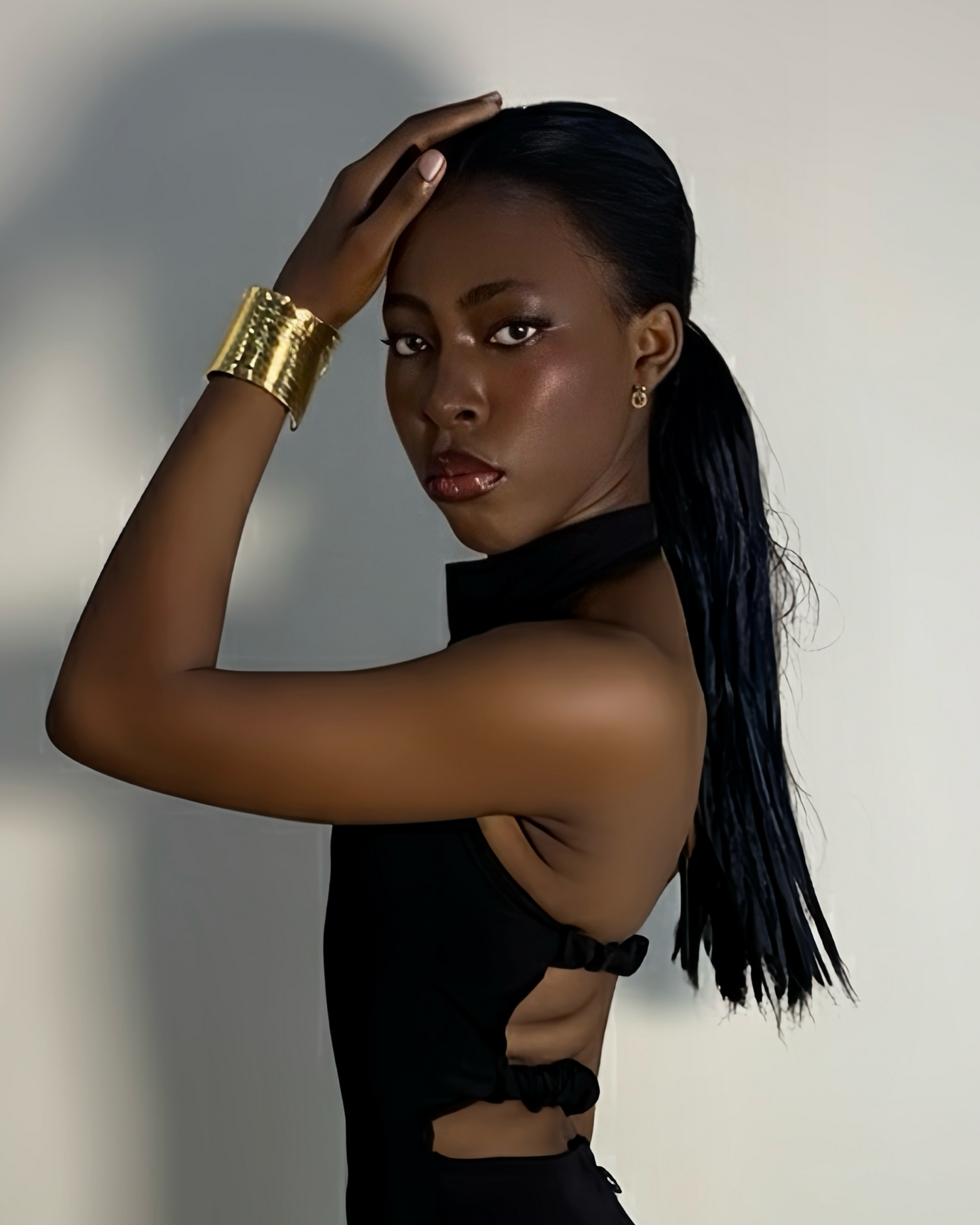 HALTER NECK CREPE ORGANZA KIM DRESS