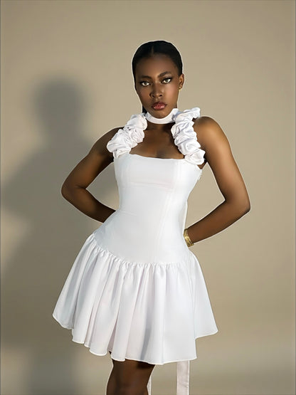 AURORA RUFFLE MINI DRESS