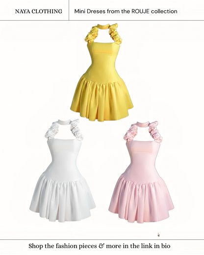 AURORA RUFFLE MINI DRESS